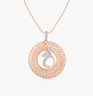 Exquisite Dual Jewel Round Gold Pendant