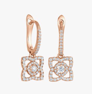 Erina Solitaire Kisna Rose Gold Earrings