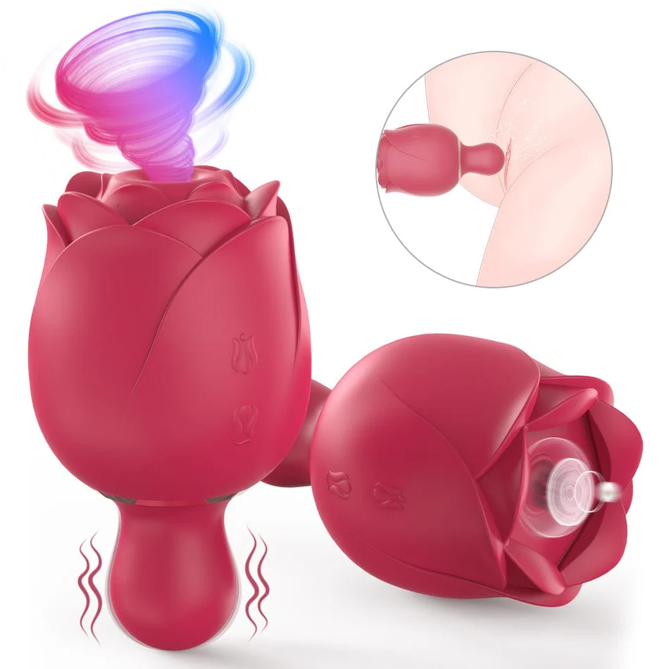 VigorLove - Sucking Tapping And Vibrating Rose Toy